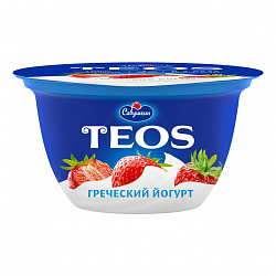 Йогурт густой TEOS 2% клубника БЗМЖ