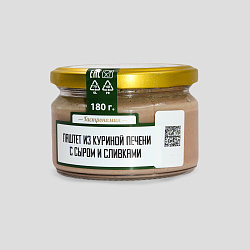 Паштет из куриной печени с сыром и сливками 180 г