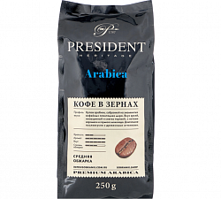 Кофе зерновой President Heritage Arabica (дой-пакет)