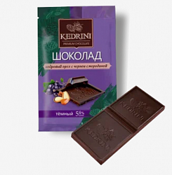 Шоколад Kedrini тёмный с кедровым орехом и черной смородиной