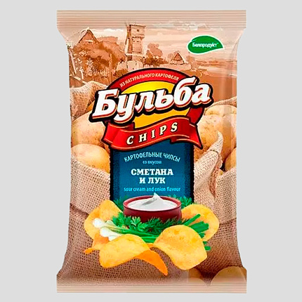 Чипсы "Бульба chips" со вкусом сметаны и лука 75 г