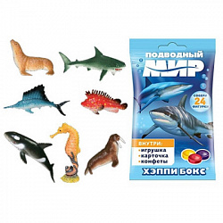 Карамель с игрушкой HAPPY BOX Подводный мир пакет 18г