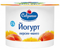 Йогурт густой 2% манго-персик БЗМЖ