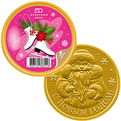 Шоколадная медаль "Новогодняя" с наклейкой 25 г