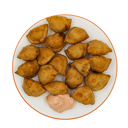 Чебульмени жареные с мясом и соусом 170 г