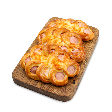 Вензель с сосиской и сыром 150г